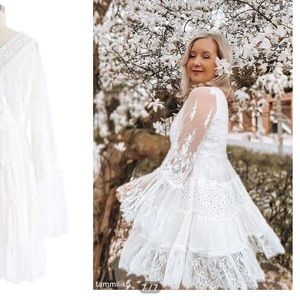 Chicwish white lace dress